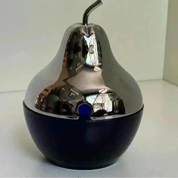 Other - Beautiful cobalt glass and polished  silver pear shaped sugar bowl or jam pot